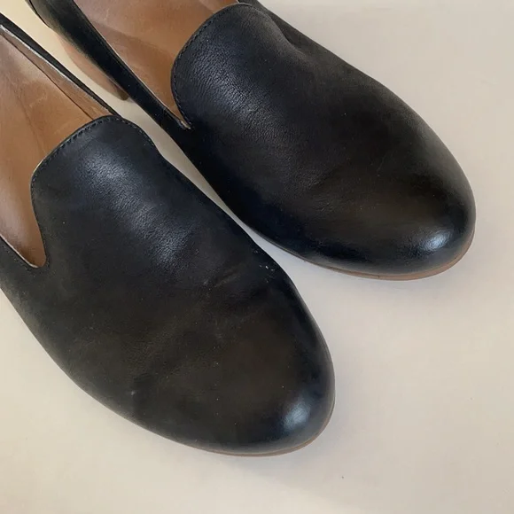 Dansko Black Leather Block Heel Loafers size 38 - Picture 3 of 11